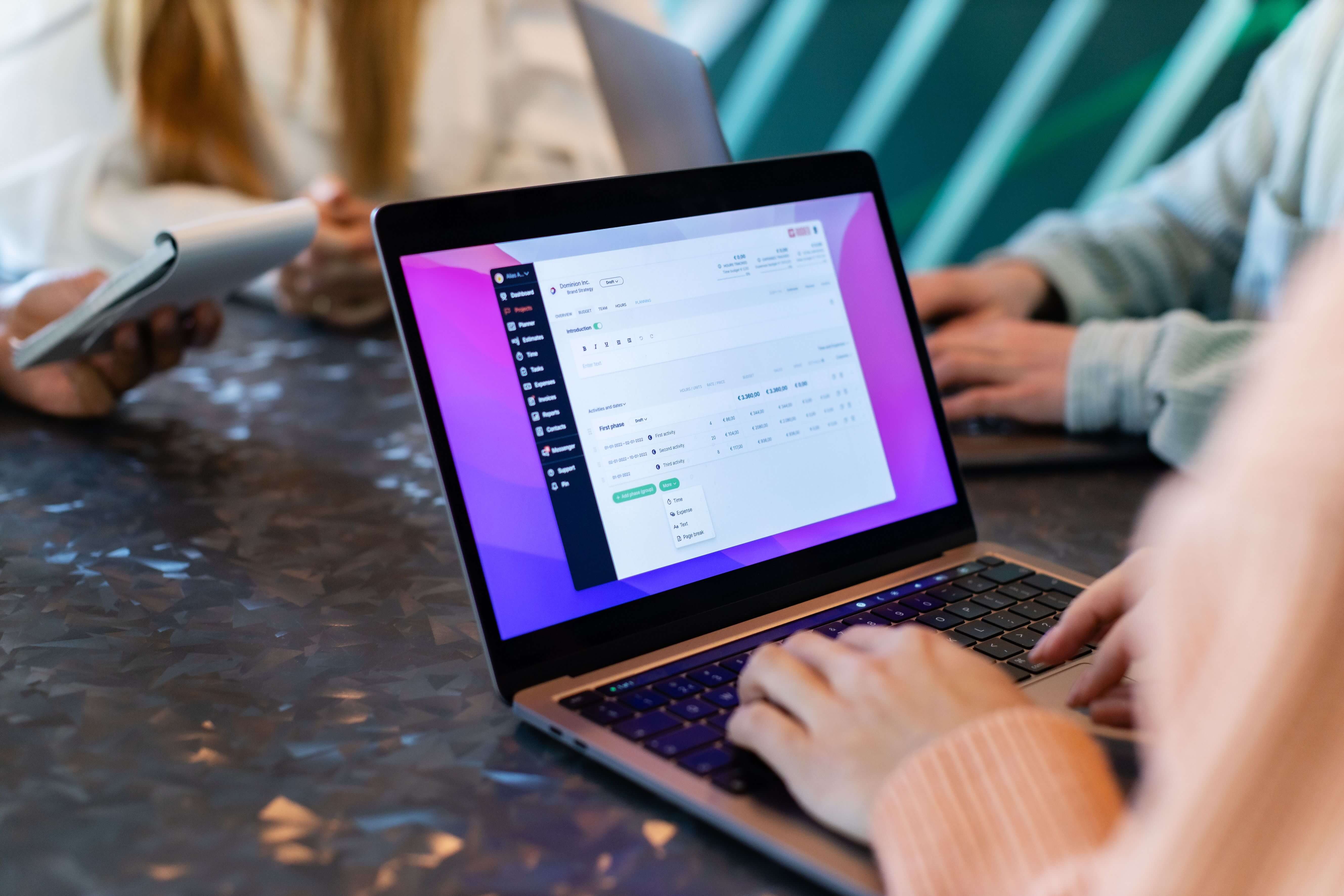 Saas Company example | Girl working on a laptop