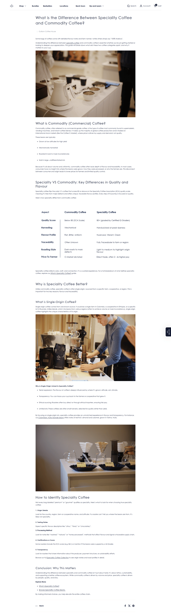 speciality vs commercial coffee